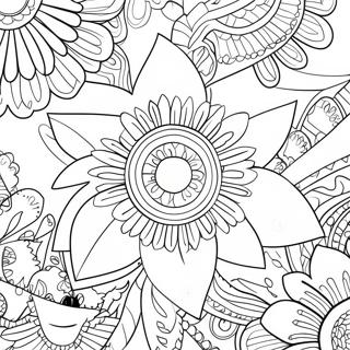 Preppy Flower Coloring Page 49053-39152