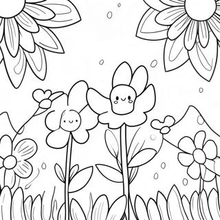 Whimsical Preppy Flower Garden Coloring Page 49054-39158