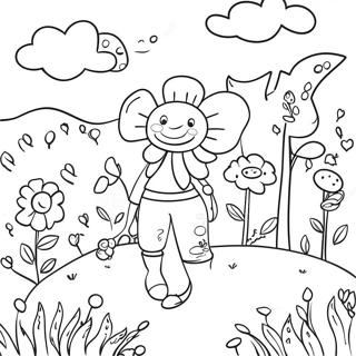 Whimsical Preppy Flower Garden Coloring Page 49054-39160