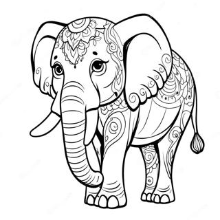 Realistic Elephant Coloring Page 49063-39164