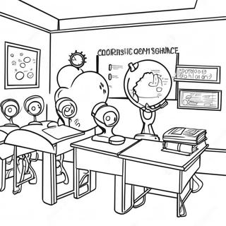 Middle School Science Classroom Coloring Page 4906-4031