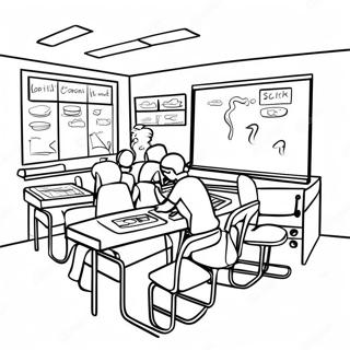 Middle School Science Classroom Coloring Page 4906-4032