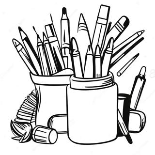 Middle School Art Supplies Coloring Page 4907-4035