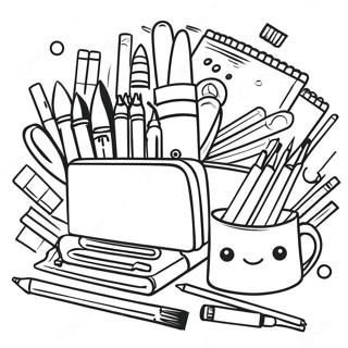 Middle School Art Supplies Coloring Page 4907-4036