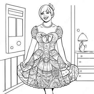 Lucy Ricardo In A Funny Dress Coloring Page 49084-39182