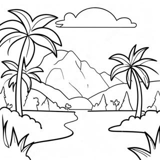 Colorful Haitian Landscape Coloring Page 49134-39221