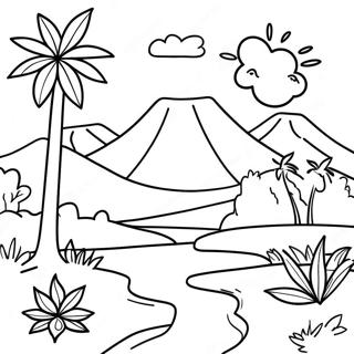 Colorful Haitian Landscape Coloring Page 49134-39223