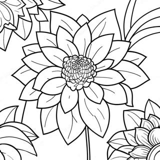 Dahlia Coloring Pages