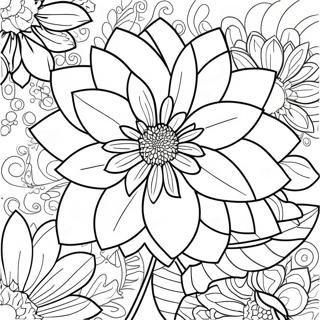 Dahlia Flower Coloring Page 49143-39228