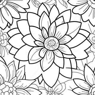 Beautiful Dahlia In Bloom Coloring Page 49144-39229