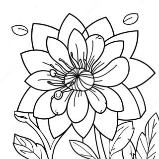 Beautiful Dahlia In Bloom Coloring Page 49144-39230