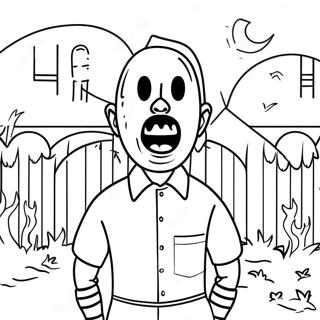 Creepy Neighbor In The Shadows Coloring Page 49174-39253