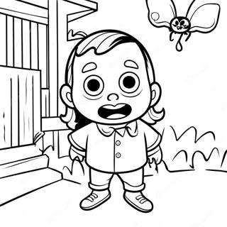 Creepy Neighbor In The Shadows Coloring Page 49174-39254