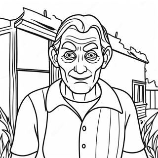 Creepy Neighbor In The Shadows Coloring Page 49174-39256