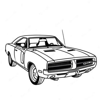 1970 Dodge Charger Classic Muscle Car Coloring Page 49233-39298