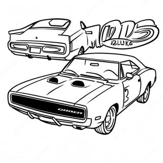 1970 Dodge Charger Classic Muscle Car Coloring Page 49233-39299