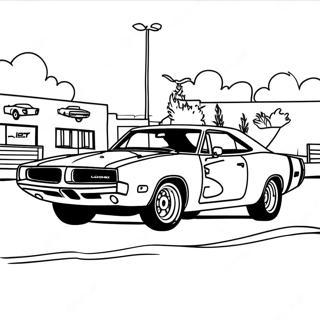 1970 Dodge Charger Racing Action Coloring Page 49234-39304