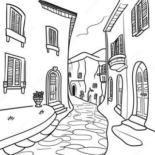 Italy Scenic Landscape Coloring Page 49243-39305