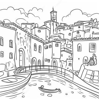 Italy Scenic Landscape Coloring Page 49243-39307