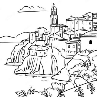 Italy Scenic Landscape Coloring Page 49243-39308