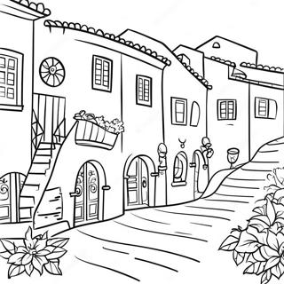 Charming Italian Village Coloring Page 49244-39309