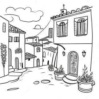 Charming Italian Village Coloring Page 49244-39312