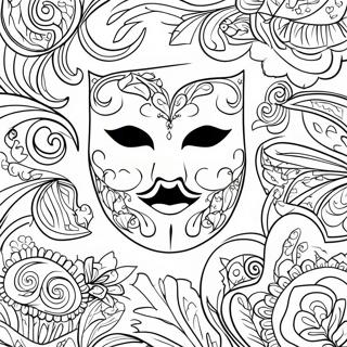 Elegant Phantom Of The Opera Mask Coloring Page 49264-39332