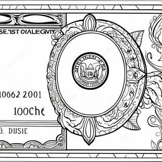 Detailed 100 Dollar Bill Coloring Page 49284-39342