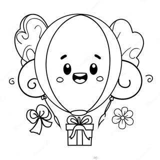 Happy Birthday Balloon Coloring Page 492-390