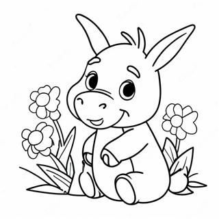 Baby Eeyore With Flowers Coloring Page 49324-39369