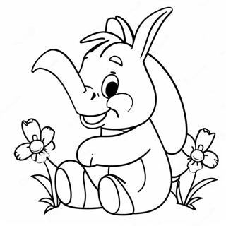 Baby Eeyore With Flowers Coloring Page 49324-39370