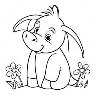 Baby Eeyore With Flowers Coloring Page 49324-39371