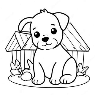 Cute Puppy In A Shelter Coloring Page 49334-39378