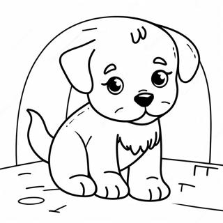 Cute Puppy In A Shelter Coloring Page 49334-39379