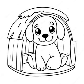 Cute Puppy In A Shelter Coloring Page 49334-39380