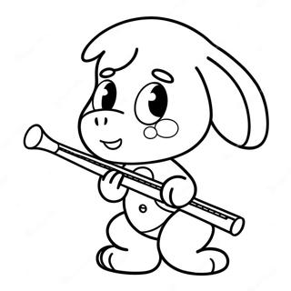 Cute Cartoon Flute Coloring Page 49344-39391