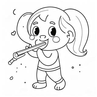 Cute Cartoon Flute Coloring Page 49344-39392