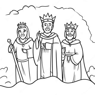 Majestic Three Kings Coloring Page 49354-39399