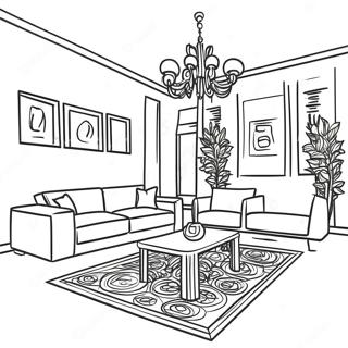 Modern Interior Design Living Room Coloring Page 49363-39402