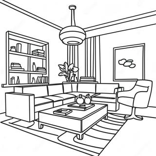 Modern Interior Design Living Room Coloring Page 49363-39403