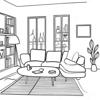 Modern Interior Design Living Room Coloring Page 49363-39404