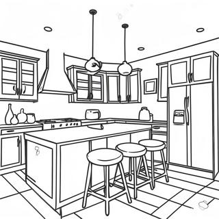 Stylish Modern Kitchen Coloring Page 49364-39405