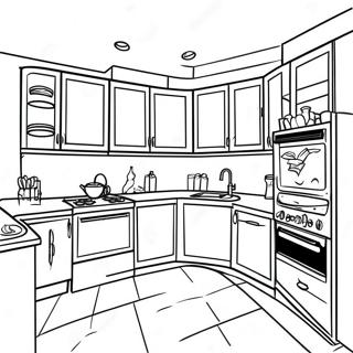 Stylish Modern Kitchen Coloring Page 49364-39407