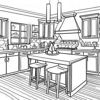 Stylish Modern Kitchen Coloring Page 49364-39408