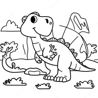 Dinosaur Battle Scene Coloring Page 49383-39414