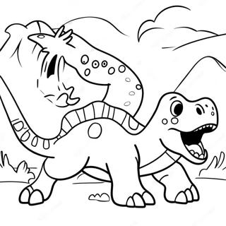 Dinosaur Battle Scene Coloring Page 49383-39416