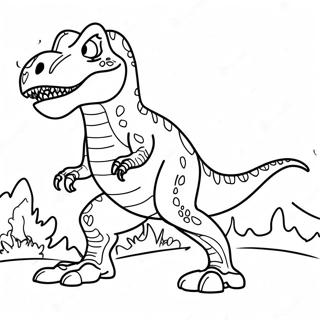 T Rex Roaring Fiercely Coloring Page 49384-39431