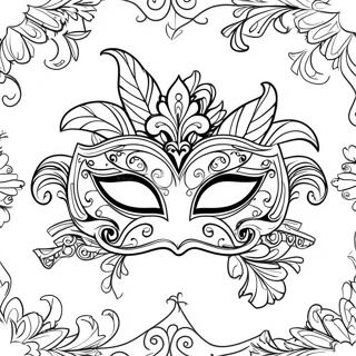 Vibrant Mardi Gras Mask Coloring Page 49434-39466