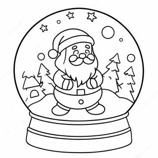 Magical Snowglobe With Santa Coloring Page 4947-4074