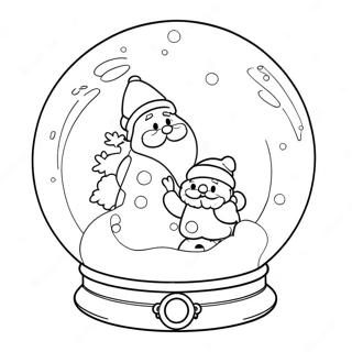 Magical Snowglobe With Santa Coloring Page 4947-4075